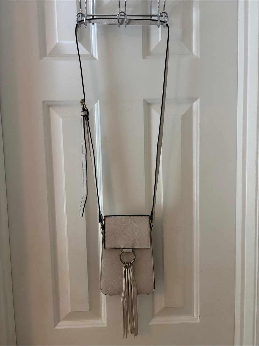 Compact Vegan Leather Mini Crossbody bag with fringe tassel